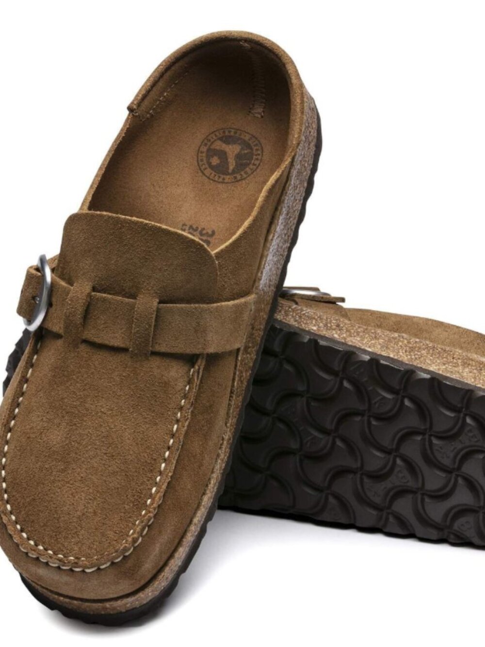 Birkenstock Buckley Tea Suede Leather Regular Width Clogs